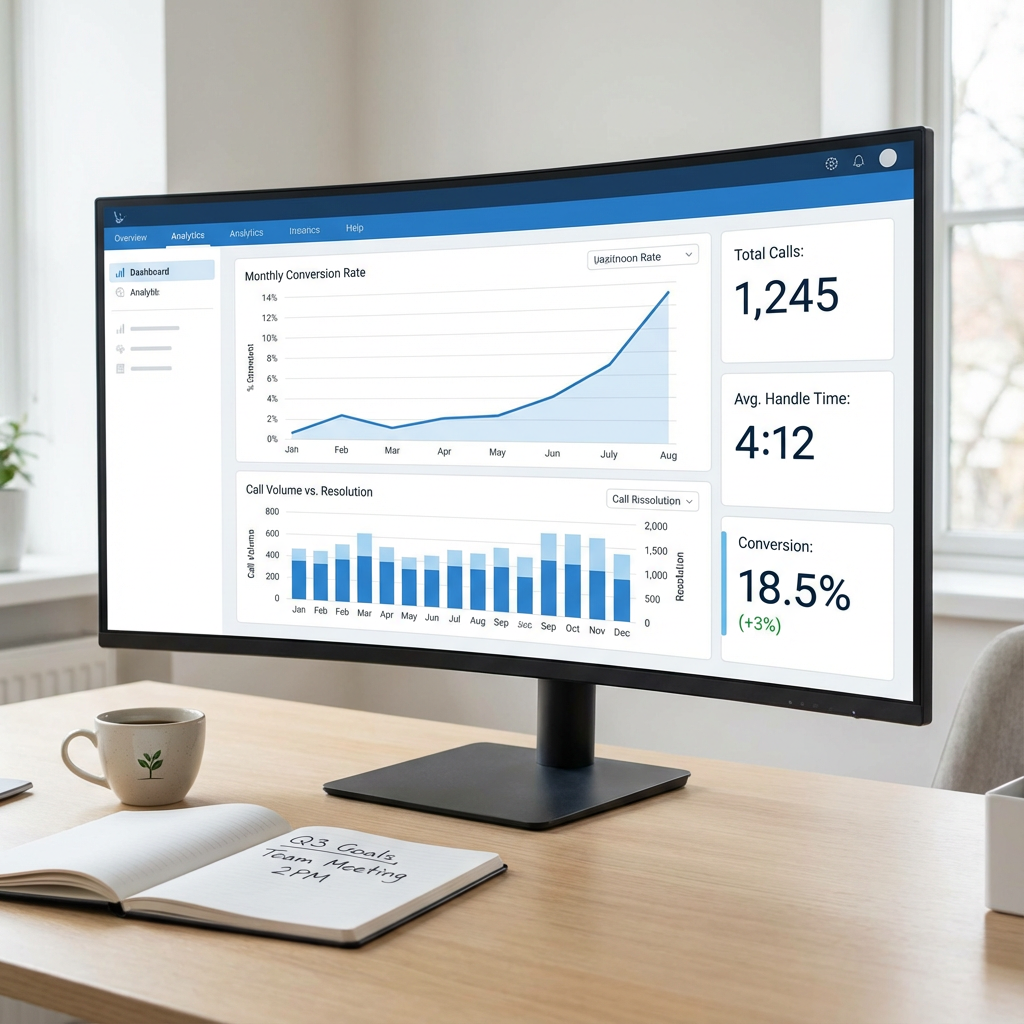 Analytics dashboard showing metrics